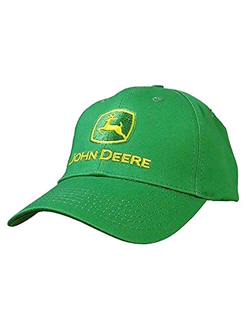 John Deere Men's Trademark Logo Core Baseball Cap, Green, Yellow Logo, One Size