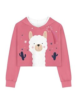 Viewamoon Long Sleeve Crop Tops for Girls 5-14Years Kids Hoodies & Sweatshirt