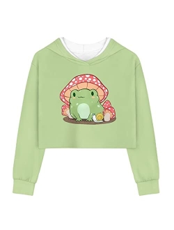 Viewamoon Long Sleeve Crop Tops for Girls 5-14Years Kids Hoodies & Sweatshirt