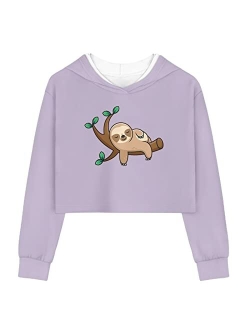 Viewamoon Long Sleeve Crop Tops for Girls 5-14Years Kids Hoodies & Sweatshirt