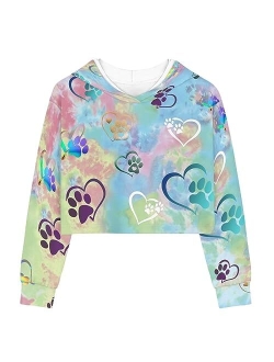 Viewamoon Long Sleeve Crop Tops for Girls 5-14Years Kids Hoodies & Sweatshirt