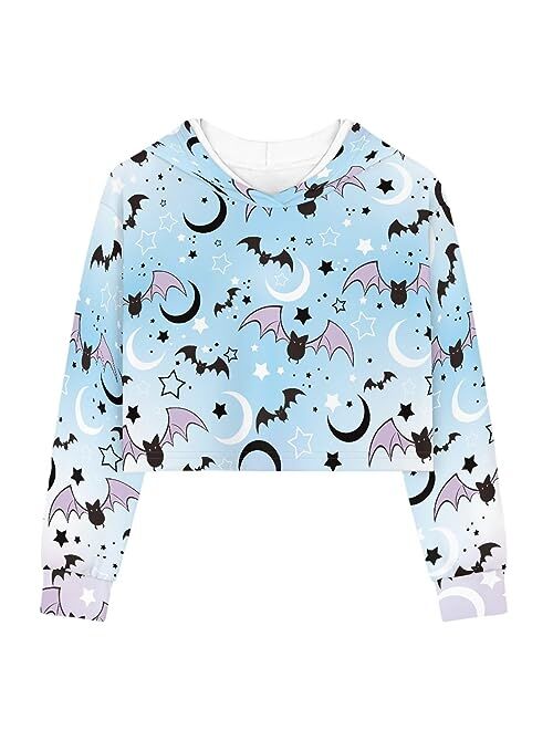 Viewamoon Long Sleeve Crop Tops for Girls 5-14Years Kids Hoodies & Sweatshirt