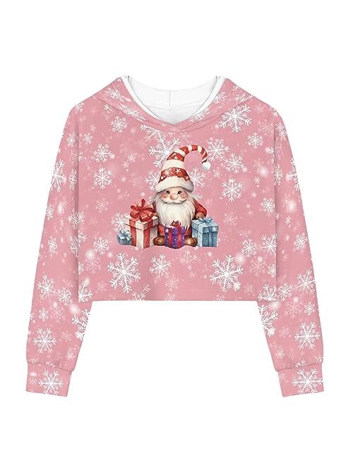 Viewamoon Long Sleeve Crop Tops for Girls 5-14Years Kids Hoodies & Sweatshirt