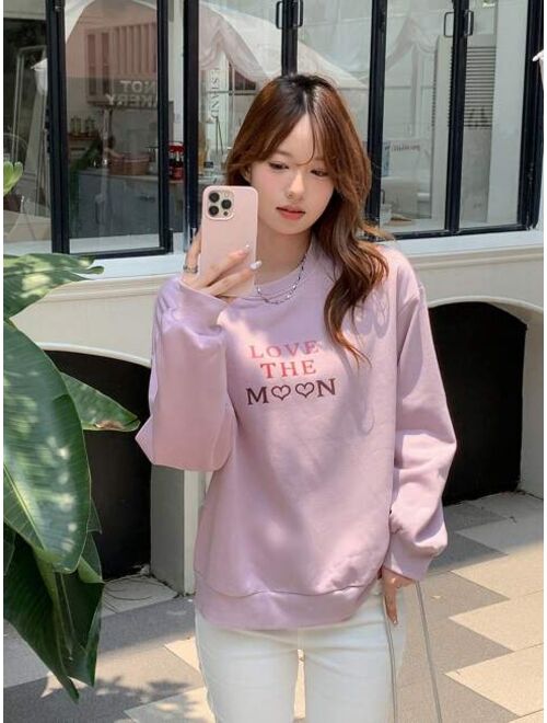 DAZY Slogan Graphic Drop Shoulder Sweatshirt