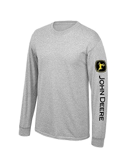 Solid Long Sleeve Tee with Logo on Sleeve Black