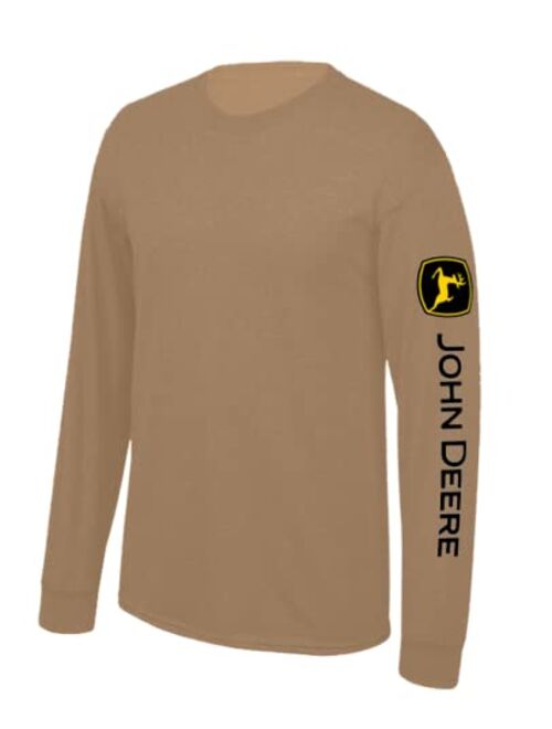 John Deere Solid Long Sleeve Tee with Logo on Sleeve Black