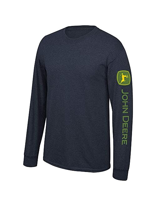 John Deere Solid Long Sleeve Tee with Logo on Sleeve Black