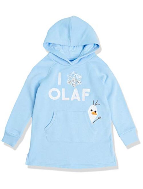 Amazon Essentials Disney | Marvel | Star Wars | Frozen | Princess Girls and Toddlers' Fleece Long-Sleeve Hooded Dresses