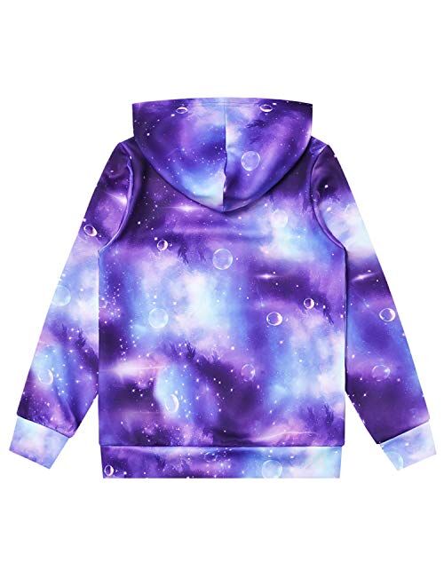 Mirawise Girls Pullover Hoodie Unicorn Sweatshirt with Pockets Hood Jacket 4-13Y