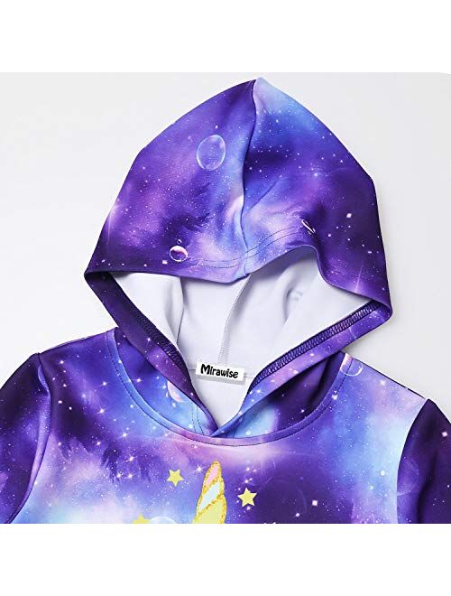 Mirawise Girls Pullover Hoodie Unicorn Sweatshirt with Pockets Hood Jacket 4-13Y