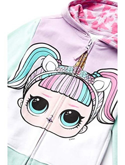 L.O.L. Surprise! Girls' The Theater Club Unicorn Big Face Zip-up Hoodie