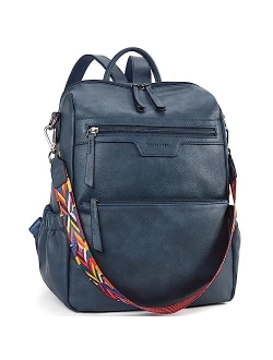 Backpack Purse for Women Fashion Designer Travel Backpack Leather Shoulder Bags Casual Convertible Daypack Deep Blue