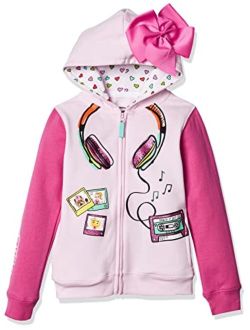 JoJo Siwa Girls Headphones 3D Bow Zip-up Hoodie Jacket