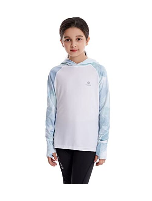 Hmiles Girls Long Sleeve Shirt UPF50+ Lightweight Hoodie Thin Active Tee Workout Running Pullover Top with Thumb Hole 3-12Years