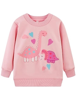 RETSUGO Toddler Baby Girls Sweatshirts Casual Pullover Crewneck Winter Long Sleeve Tops Shirts Clothes 3T-8T