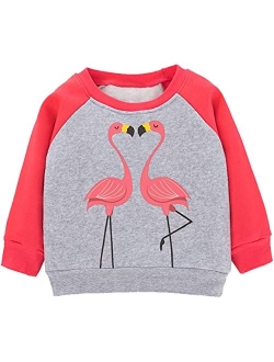 RETSUGO Toddler Baby Girls Sweatshirts Casual Pullover Crewneck Winter Long Sleeve Tops Shirts Clothes 3T-8T