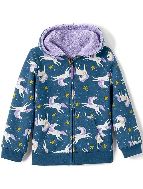 Lands' End Kids High Pile Lined Zip Hoodie