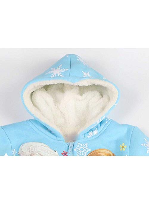 PCLOUD Girls' Thick Plush Hoodies for Winter Sweatshirt