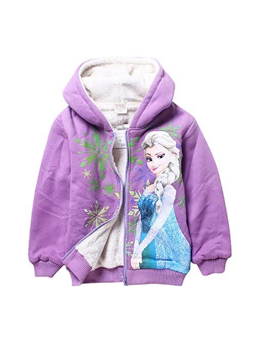 PCLOUD Girls' Thick Plush Hoodies for Winter Sweatshirt