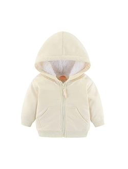 Mud Kingdom Unisex Kids Winter Hoodies Faux Fur Girls Hooded Jackets Cute Prints