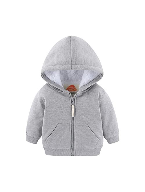 Mud Kingdom Unisex Kids Winter Hoodies Faux Fur Girls Hooded Jackets Cute Prints