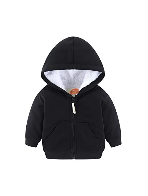 Mud Kingdom Unisex Kids Winter Hoodies Faux Fur Girls Hooded Jackets Cute Prints