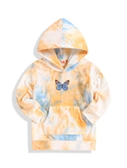 bilison Kids Toddler Girl Clothes Long Sleeve Tie Dye Hoodie Fall Winter little Girls Sweatshirt