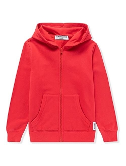 AMERICLOUD Kids Soft Brushed Fleece Zip Up Hoodie Casual Sport Hooded Sweatshirt with Pockets for Boys or Girls 3-12 Years