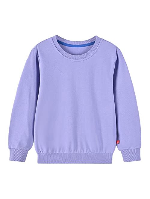 IESSRA Boys Girls Crewneck Sweatshirts Toddler Baby Sweatshirt Solid Cotton Soft Long Sleeve Active Pullover Tshirts