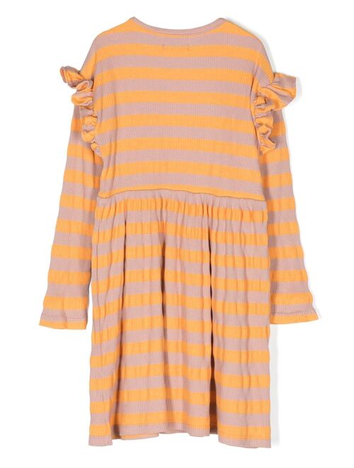 Bobo Choses ruffled stripe-pattern dress