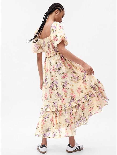 Gap LoveShackFancy Floral Puff Sleeve Maxi Dress