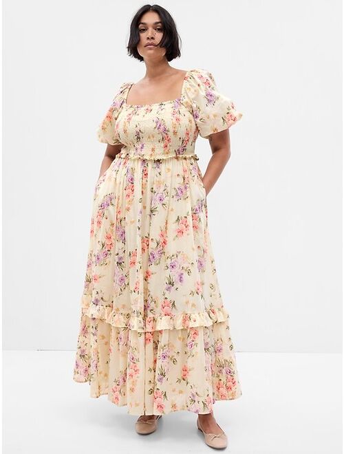 Gap LoveShackFancy Floral Puff Sleeve Maxi Dress