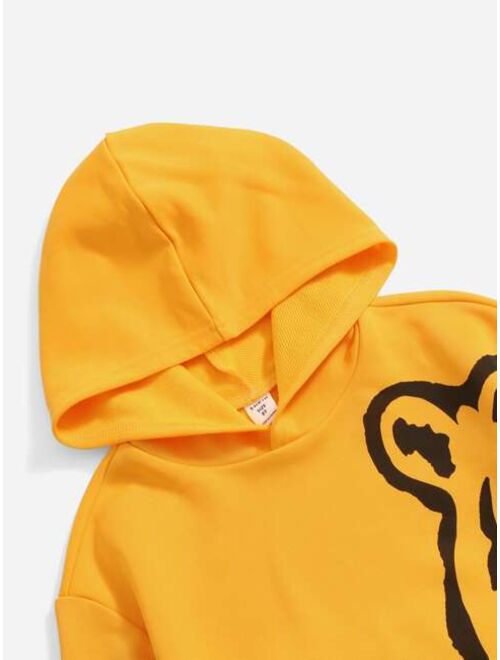 SHEIN Kids EVRYDAY Boys Tiger Print Hoodie