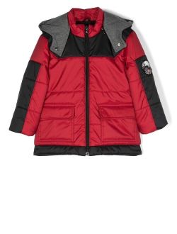 panelled hooded padded jacket