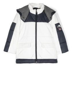 logo-patch panelled padded jacket