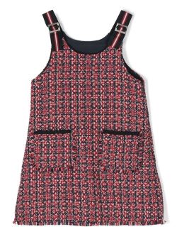 tweed mini pinafore dress