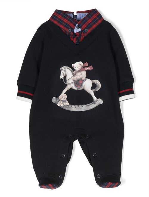 Lapin House layered-design long-sleeve onesie