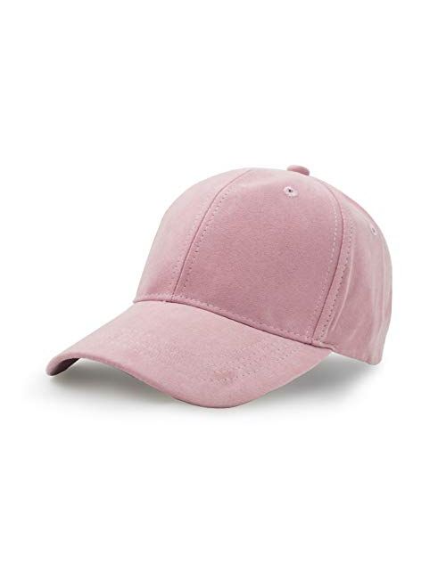 UltraKey Suede Baseball Cap, Unisex Faux Suede Leather Classic Adjustable Plain Hat Baseball Cap