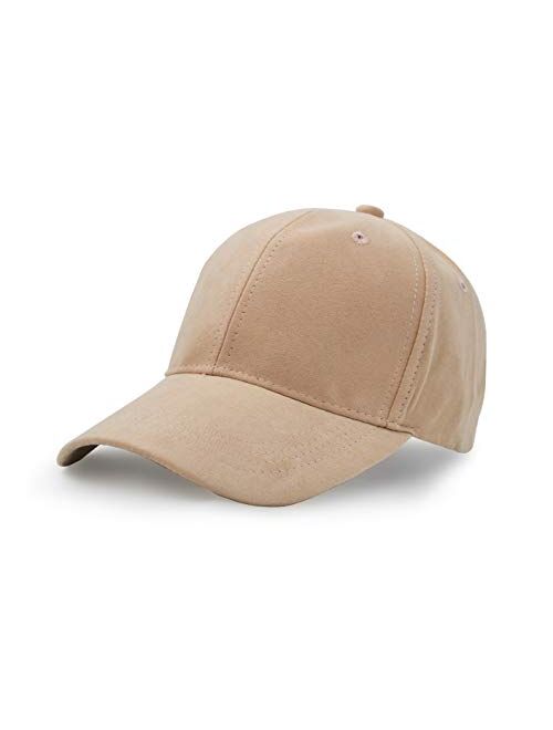 UltraKey Suede Baseball Cap, Unisex Faux Suede Leather Classic Adjustable Plain Hat Baseball Cap