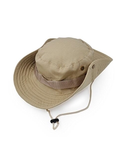 Ultrakey Outdoor Wide Brim Sun Protect Hat, Classic US Combat Army Style Bush Jungle Sun Cap for Fishing Hunting Camping