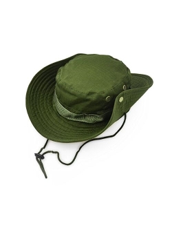 Ultrakey Outdoor Wide Brim Sun Protect Hat, Classic US Combat Army Style Bush Jungle Sun Cap for Fishing Hunting Camping