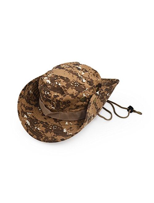 Ultrakey Outdoor Wide Brim Sun Protect Hat, Classic US Combat Army Style Bush Jungle Sun Cap for Fishing Hunting Camping