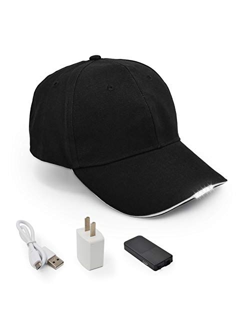 Ultrakey Hands Free LED Baseball Cap Hat for Outdoor Jogging Hip Hop Party Holiday