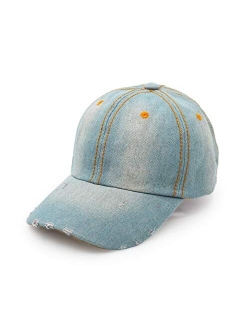 Ultrakey Denim Baseball Cap, Unisex Sport Hat Casual Women Men Sun Hat Outdoor Cowboy Cap Dilapidated Design