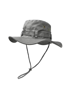 Ultrakey Outdoor Wide Brim Sun Protect Hat, Double Layer Classic US Combat Army Style Bush Jungle Sun Cap for Fishing Hunting Camping