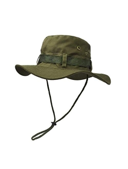 Ultrakey Outdoor Wide Brim Sun Protect Hat, Double Layer Classic US Combat Army Style Bush Jungle Sun Cap for Fishing Hunting Camping