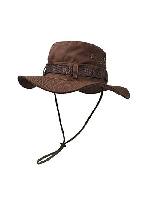 Ultrakey Outdoor Wide Brim Sun Protect Hat, Double Layer Classic US Combat Army Style Bush Jungle Sun Cap for Fishing Hunting Camping