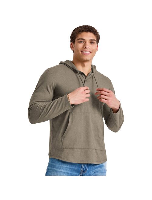 Men's Hanes Originals Cotton Henley Hoodie