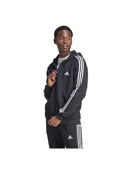 Men's adidas Sportswear Essentials Fleece 3-Stripes Full-Zip Hoodie