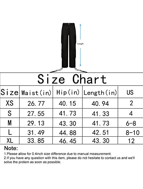 QYANGG Baggy Cargo Pants Women High Waist Pants for Women Loose Pocket Jogger Straight Wide Leg Y2K Cargo Pants